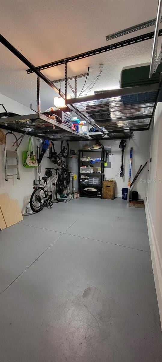 garage featuring gas water heater