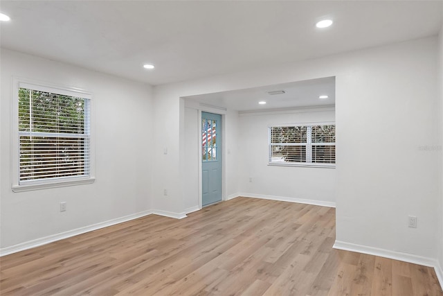 empty room featuring light wood-type flooring