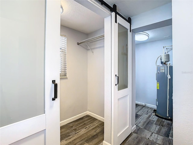 closet featuring water heater