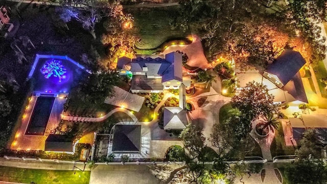 view of aerial view at twilight