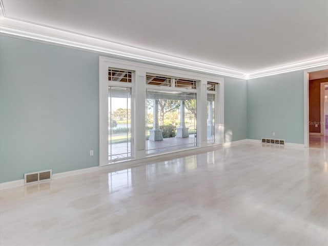 empty room with ornamental molding