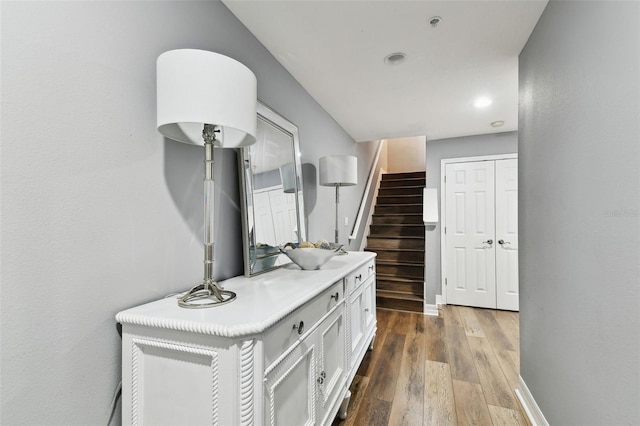 hall featuring wood-type flooring