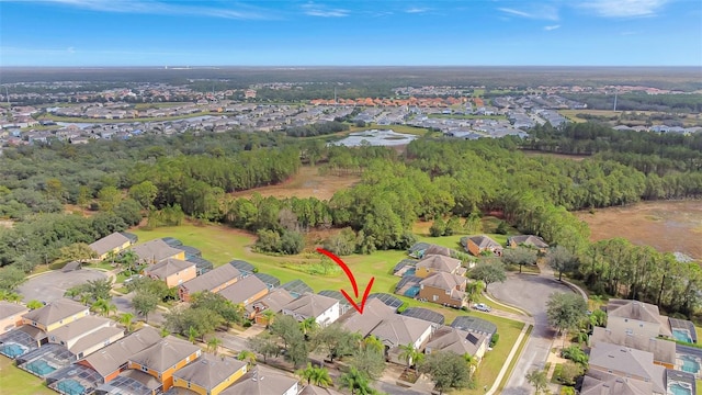 aerial view with a residential view