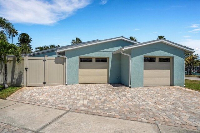 view of front of house with a garage