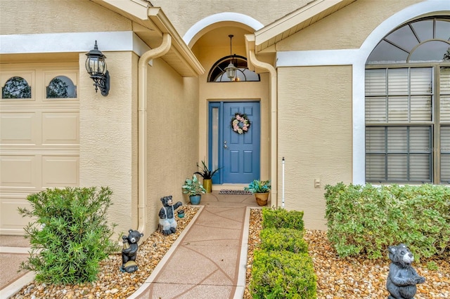 entrance to property with a garage