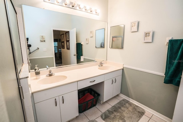 bathroom featuring tile patterned floors and vanity