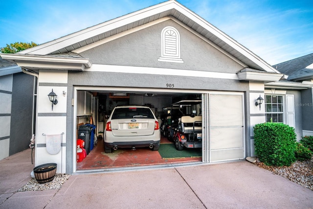 view of garage