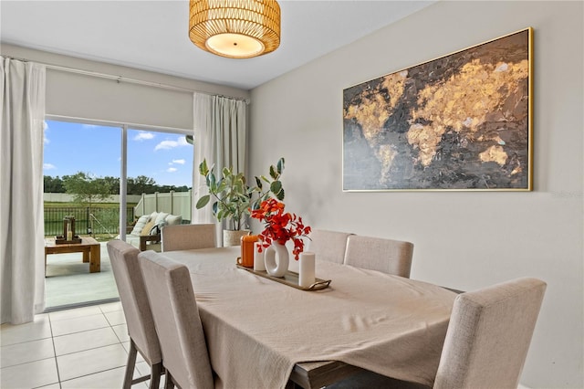 view of tiled dining space