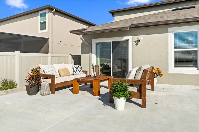 view of patio / terrace featuring an outdoor living space