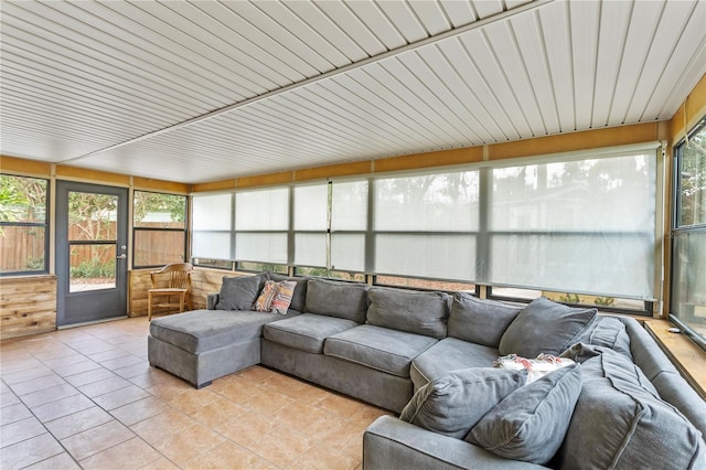 sunroom / solarium with wooden ceiling and plenty of natural light