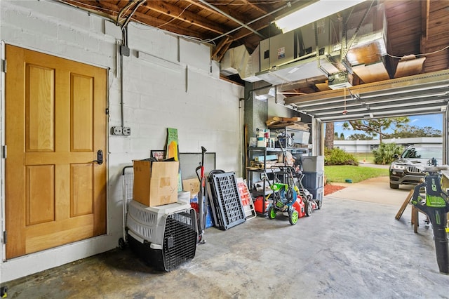 garage featuring a garage door opener