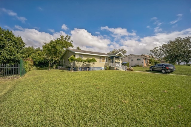 exterior space featuring a front lawn