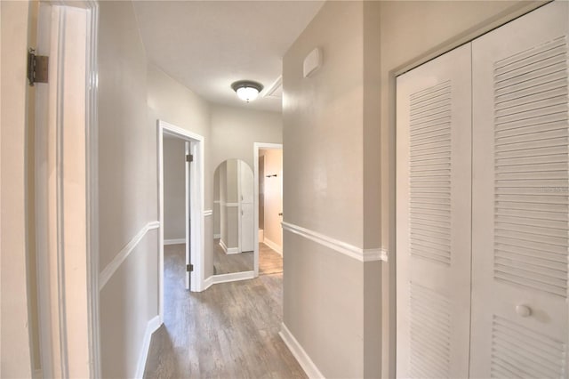 hall featuring light hardwood / wood-style floors