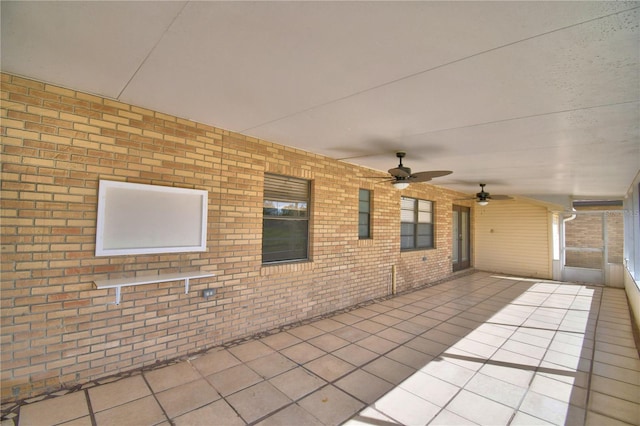 view of patio with ceiling fan