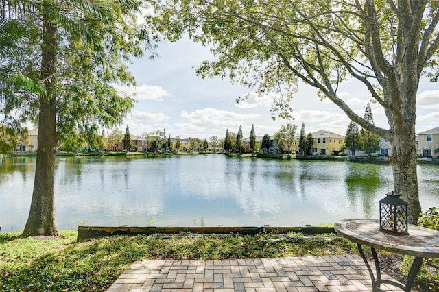 property view of water featuring a residential view