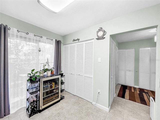 bathroom with tile patterned flooring