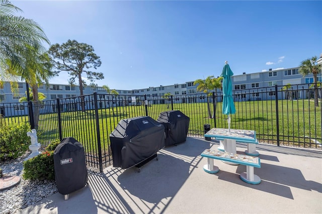 view of patio / terrace with a grill