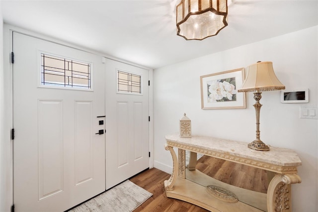 entrance foyer with wood finished floors