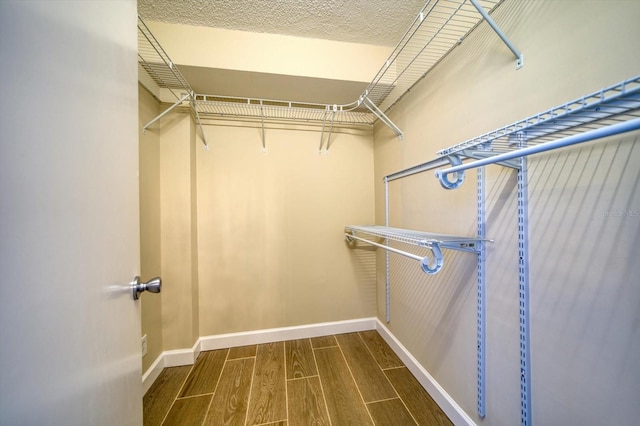 walk in closet featuring hardwood / wood-style floors