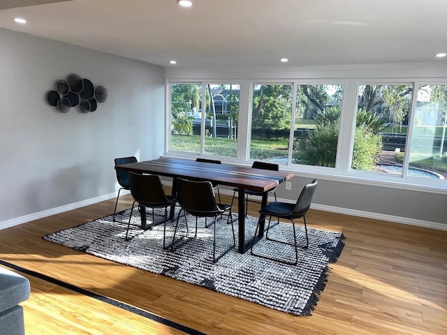 dining space featuring hardwood / wood-style floors