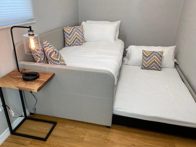 bedroom featuring light hardwood / wood-style flooring