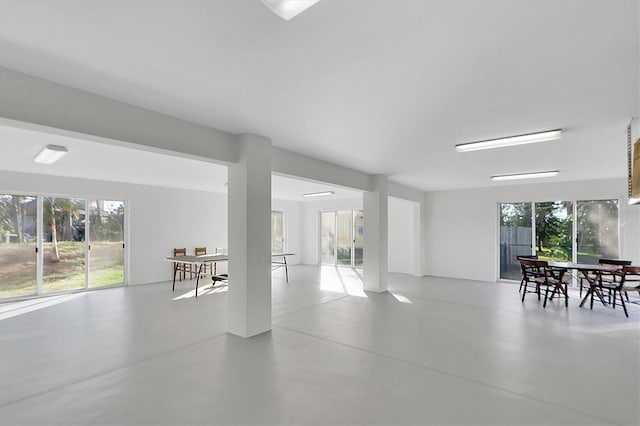 interior space featuring concrete floors