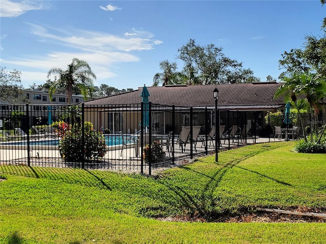 exterior space with a lawn