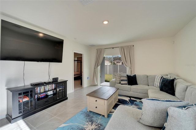 view of tiled living room