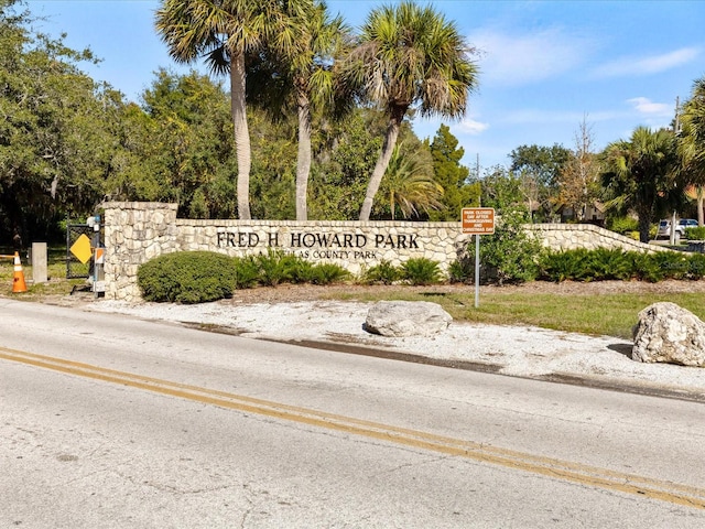 view of community sign