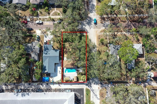 130 63rd St S, Saint Petersburg, FL 33707 - aerial view of property and surrounding area featuring property parcel outlined