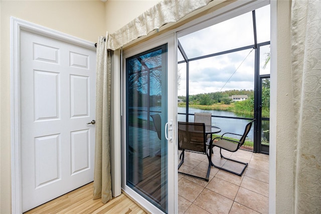 balcony with a water view