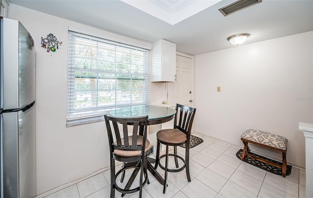 view of tiled dining room