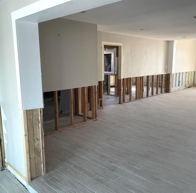 interior space with light hardwood / wood-style flooring