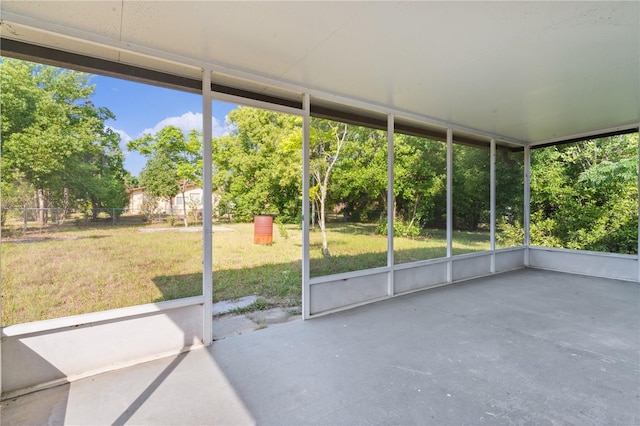 view of unfurnished sunroom