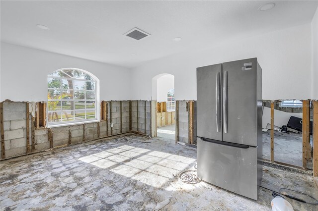 kitchen featuring stainless steel refrigerator