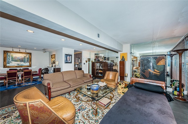 living room featuring hardwood / wood-style flooring