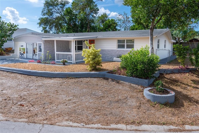 view of single story home