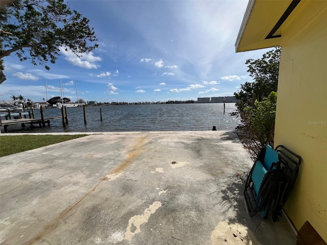 water view featuring a boat dock