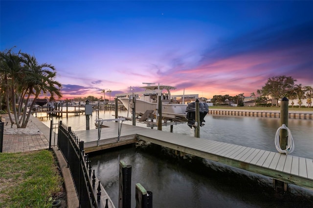 101 12th St E, Tierra Verde, FL 33715 - dock area featuring boat lift and a water view