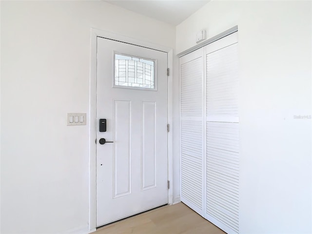 entryway featuring light hardwood / wood-style flooring