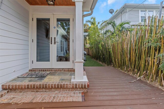 doorway to property with french doors