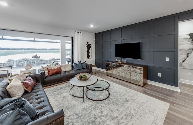 living room featuring light hardwood / wood-style flooring