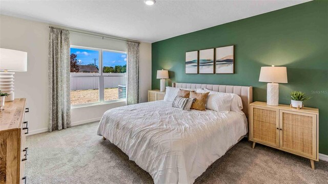 view of carpeted bedroom