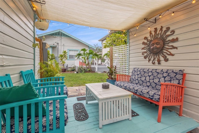 view of patio / terrace featuring an outdoor living space