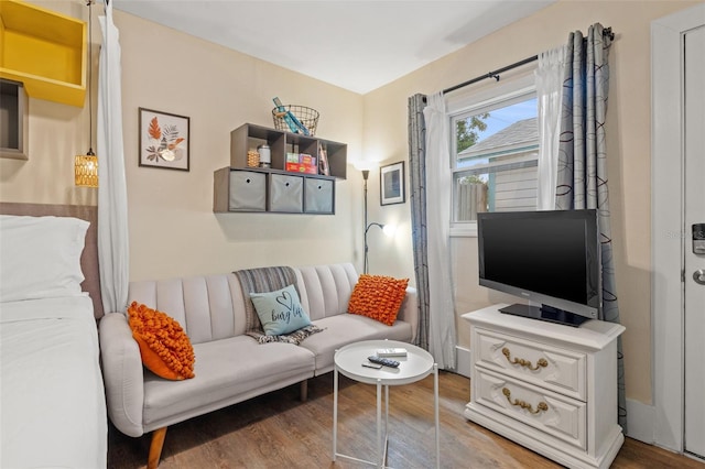 sitting room featuring hardwood / wood-style flooring