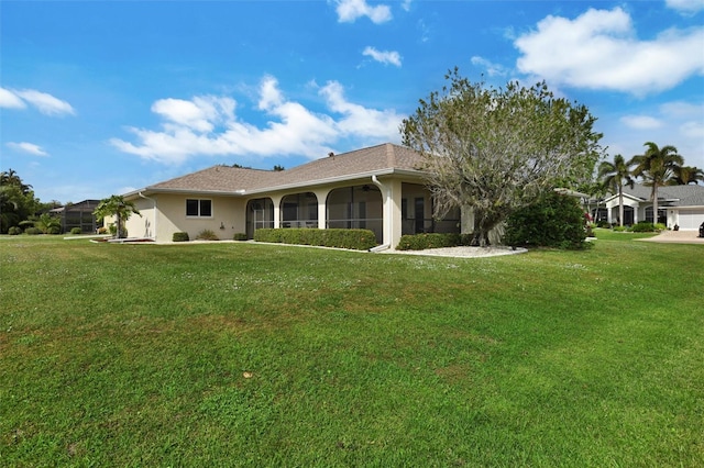 view of front of home with a front yard