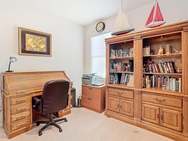 office space featuring light colored carpet