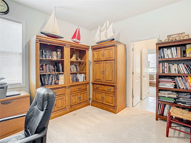 view of carpeted office