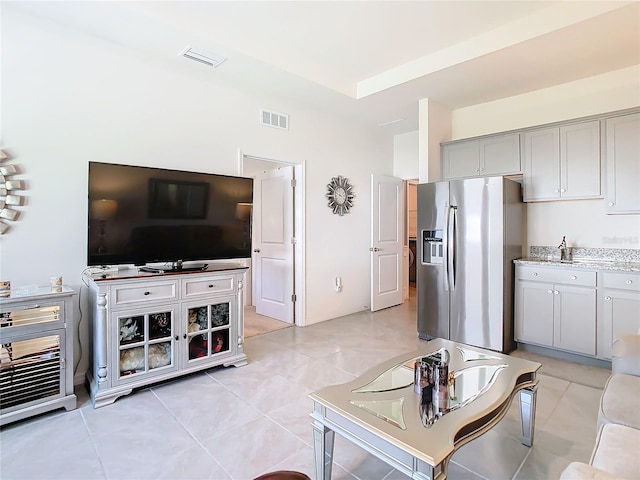 view of tiled living room