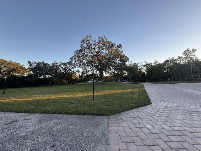 view of home's community featuring a lawn